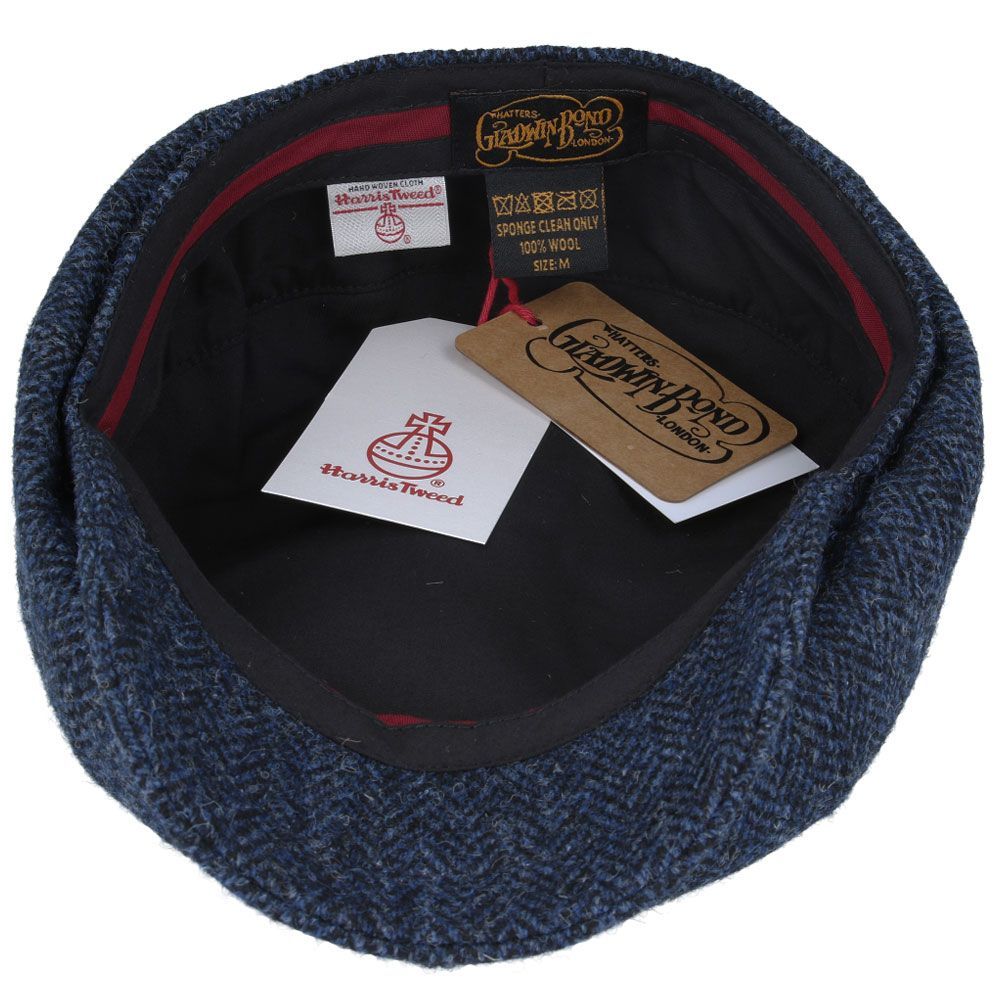 Gladwin Bond Harris Tweed Wool Herringbone Newsboy Caps