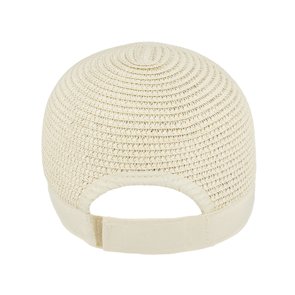 Backless Paper Straw Sun Hat Visor Cap Beach Handmade Adjustable Summer Women UV