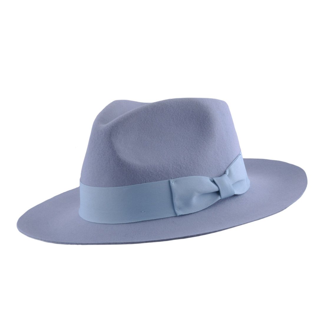 Stiff Snap Brim Fedora 100% Wool Felt Gladwin Bond Classic Dress Hat & Grosgrain