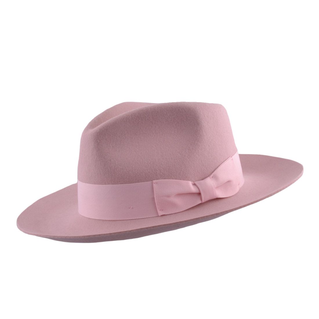 Stiff Snap Brim Fedora 100% Wool Felt Gladwin Bond Classic Dress Hat & Grosgrain