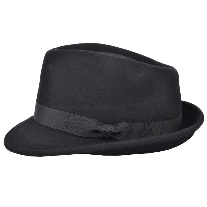 Men's Wool Felt Trilby Hat Crushable Packable Travel Fedora Style Classic Breeze
