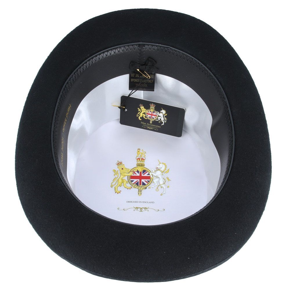 Dapper Wool Felt Top Hat Classic Formal Wear with Removable Feather Steampunk