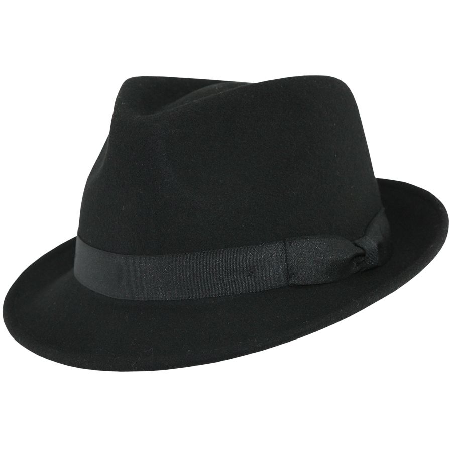 Men's Wool Felt Trilby Hat Crushable Packable Travel Fedora Style Classic Breeze