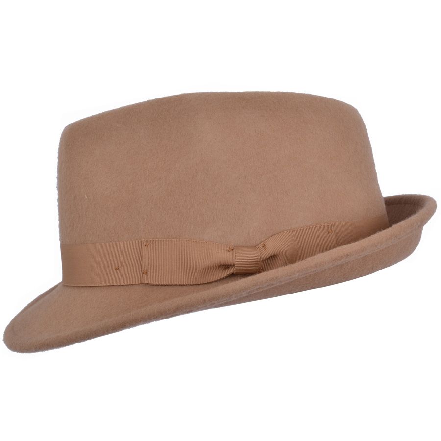 Men's Wool Felt Trilby Hat Crushable Packable Travel Fedora Style Classic Breeze