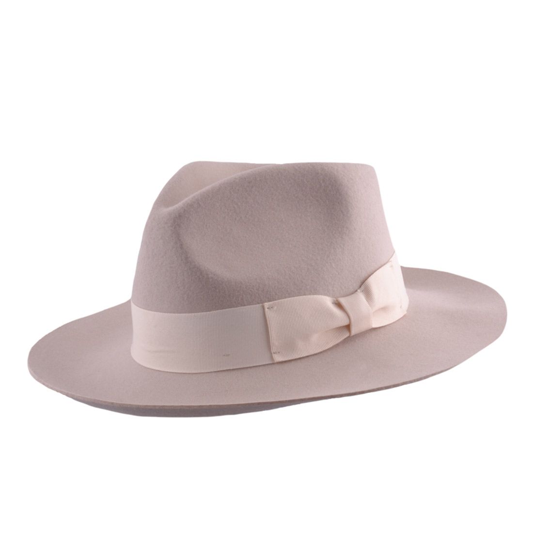 Stiff Snap Brim Fedora 100% Wool Felt Gladwin Bond Classic Dress Hat & Grosgrain