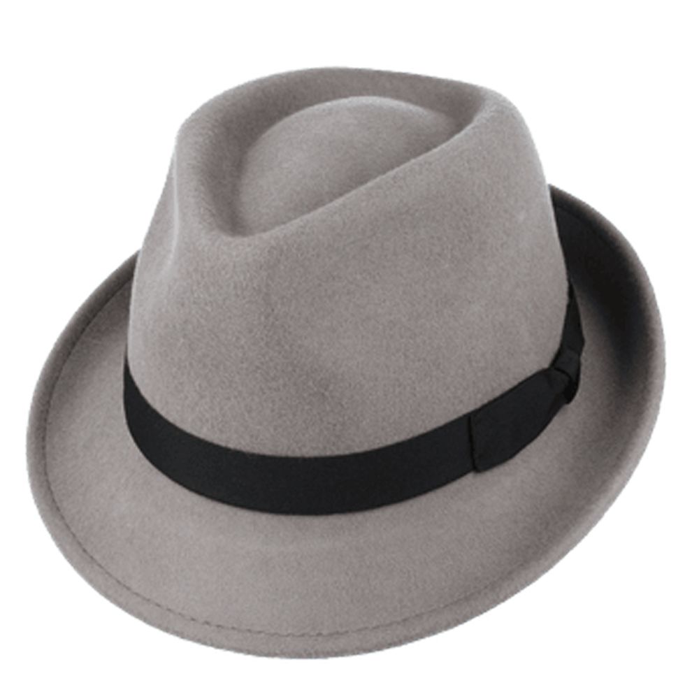Men's Wool Felt Trilby Hat Crushable Packable Travel Fedora Style Classic Breeze