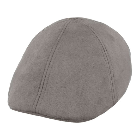 Suede Duckbill Peaky Blinder Flat Cap 6-Panel Quilted Lining & Elastic Sweatband