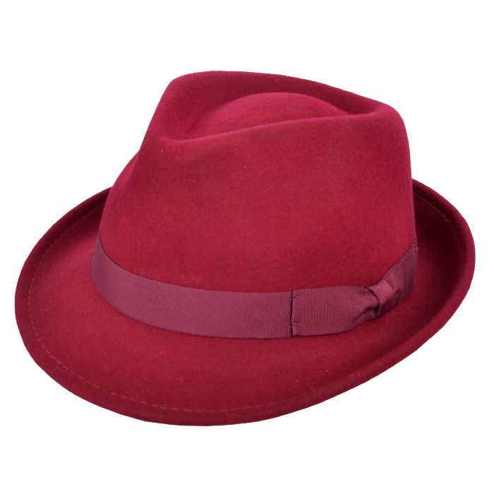 Men's Wool Felt Trilby Hat Crushable Packable Travel Fedora Style Classic Breeze
