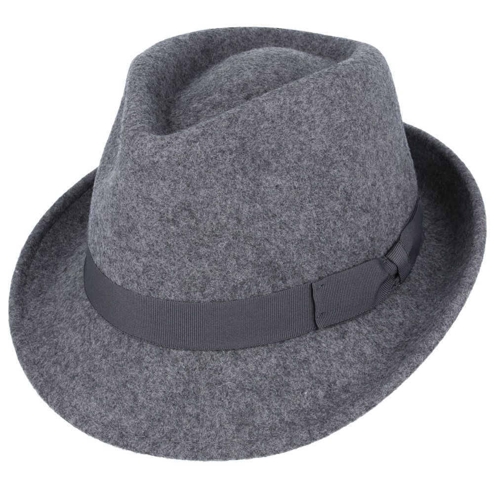 Men's Wool Felt Trilby Hat Crushable Packable Travel Fedora Style Classic Breeze
