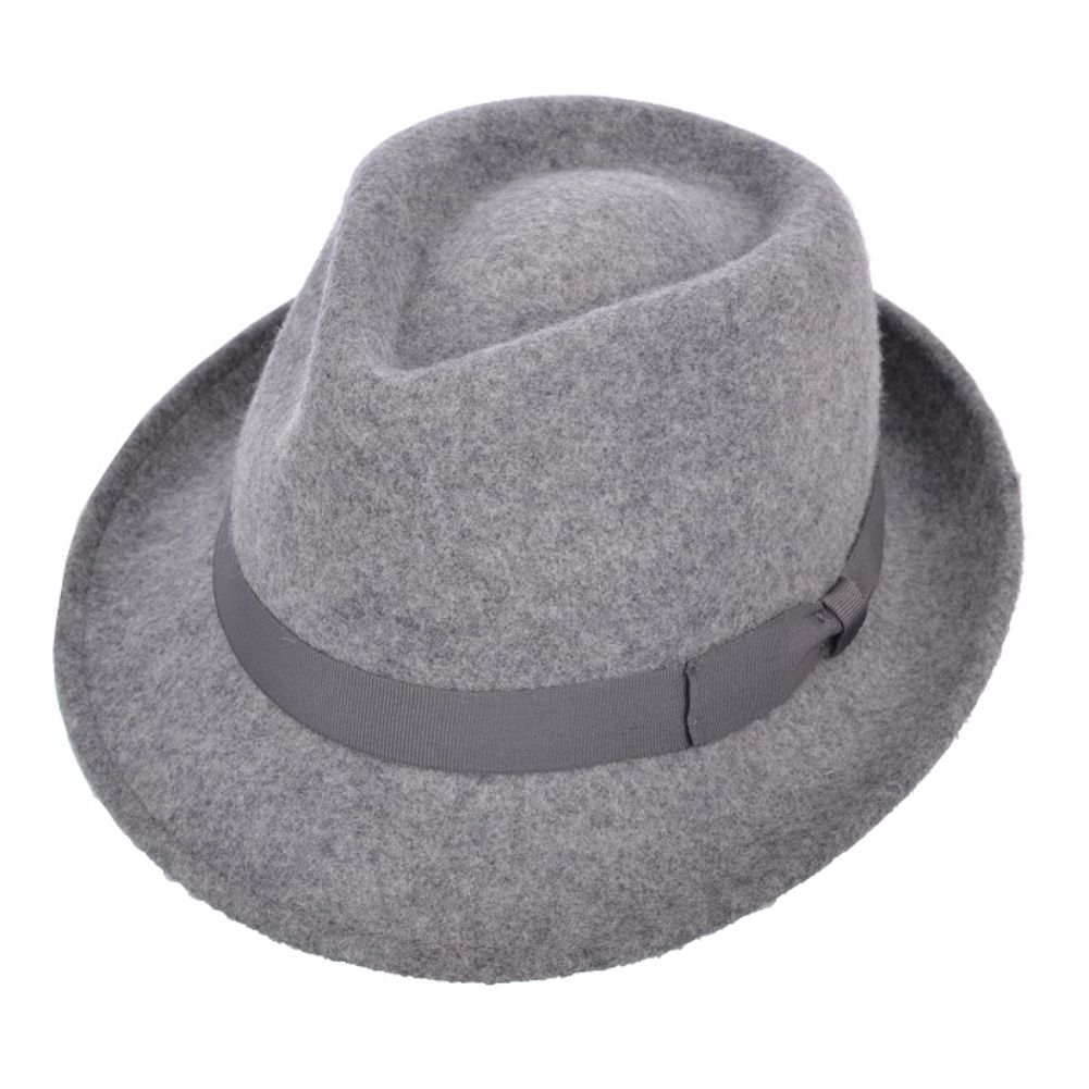 Men's Wool Felt Trilby Hat Crushable Packable Travel Fedora Style Classic Breeze