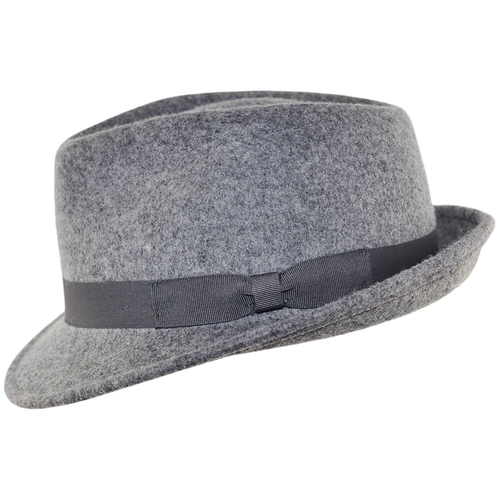 Men's Wool Felt Trilby Hat Crushable Packable Travel Fedora Style Classic Breeze