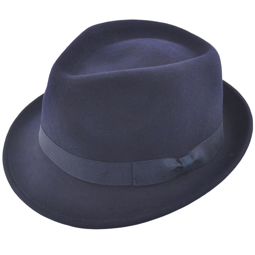 Men's Wool Felt Trilby Hat Crushable Packable Travel Fedora Style Classic Breeze