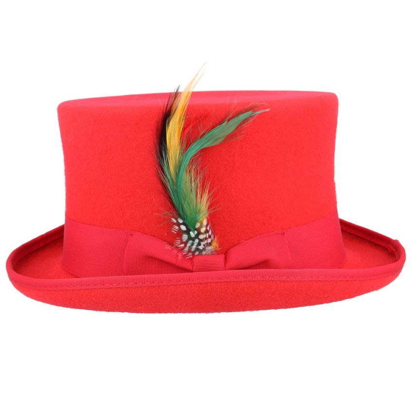 Dapper Wool Felt Top Hat Classic Formal Wear with Removable Feather Steampunk