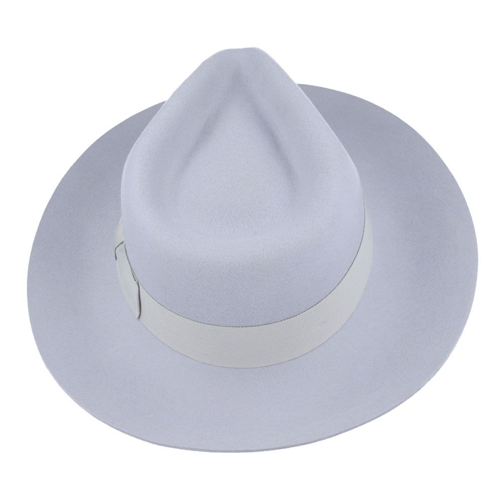 Stiff Snap Brim Fedora 100% Wool Felt Gladwin Bond Classic Dress Hat & Grosgrain