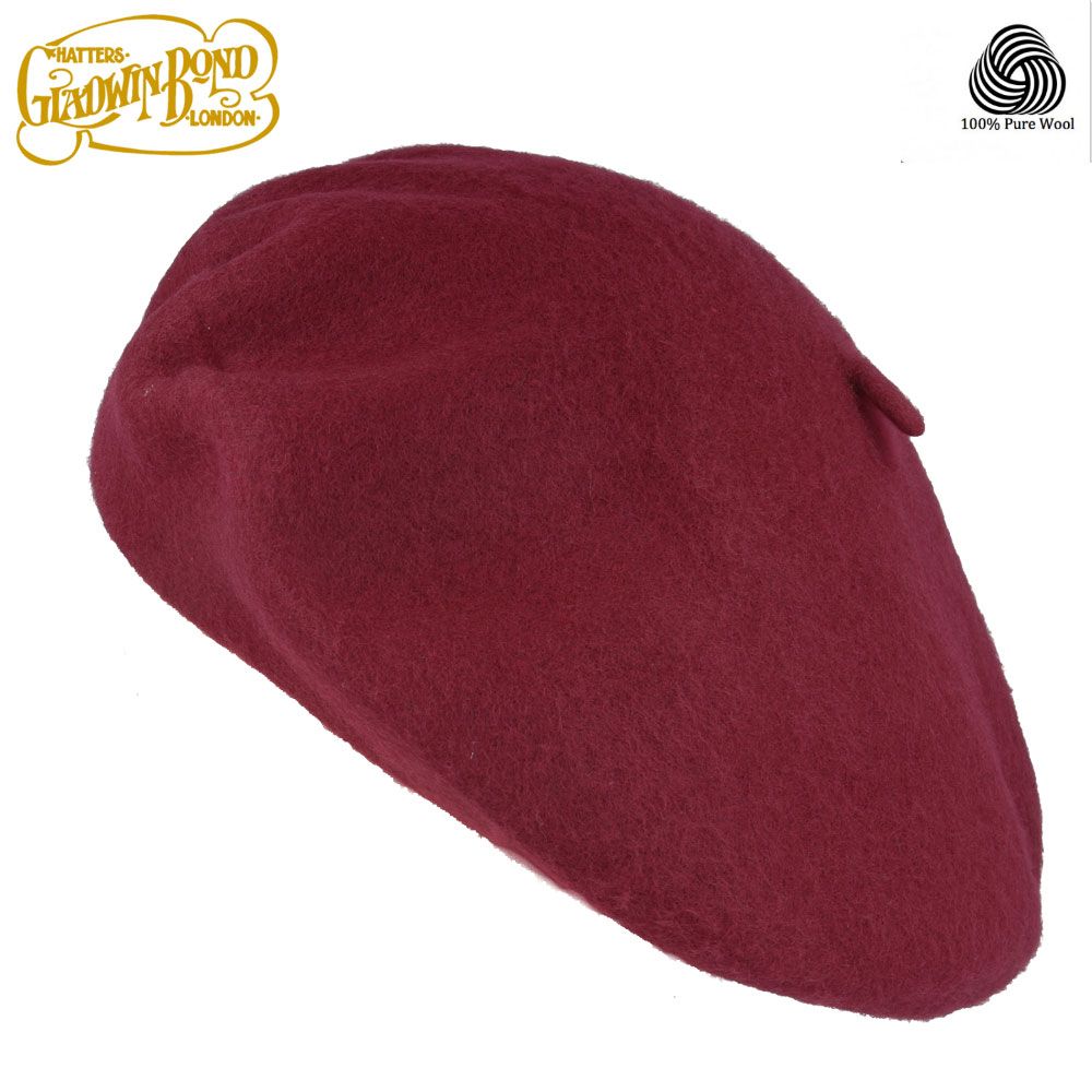 Gladwin Bond Wool Beret for Women & Men 100% Wool French Basque Style Hat 56-61c