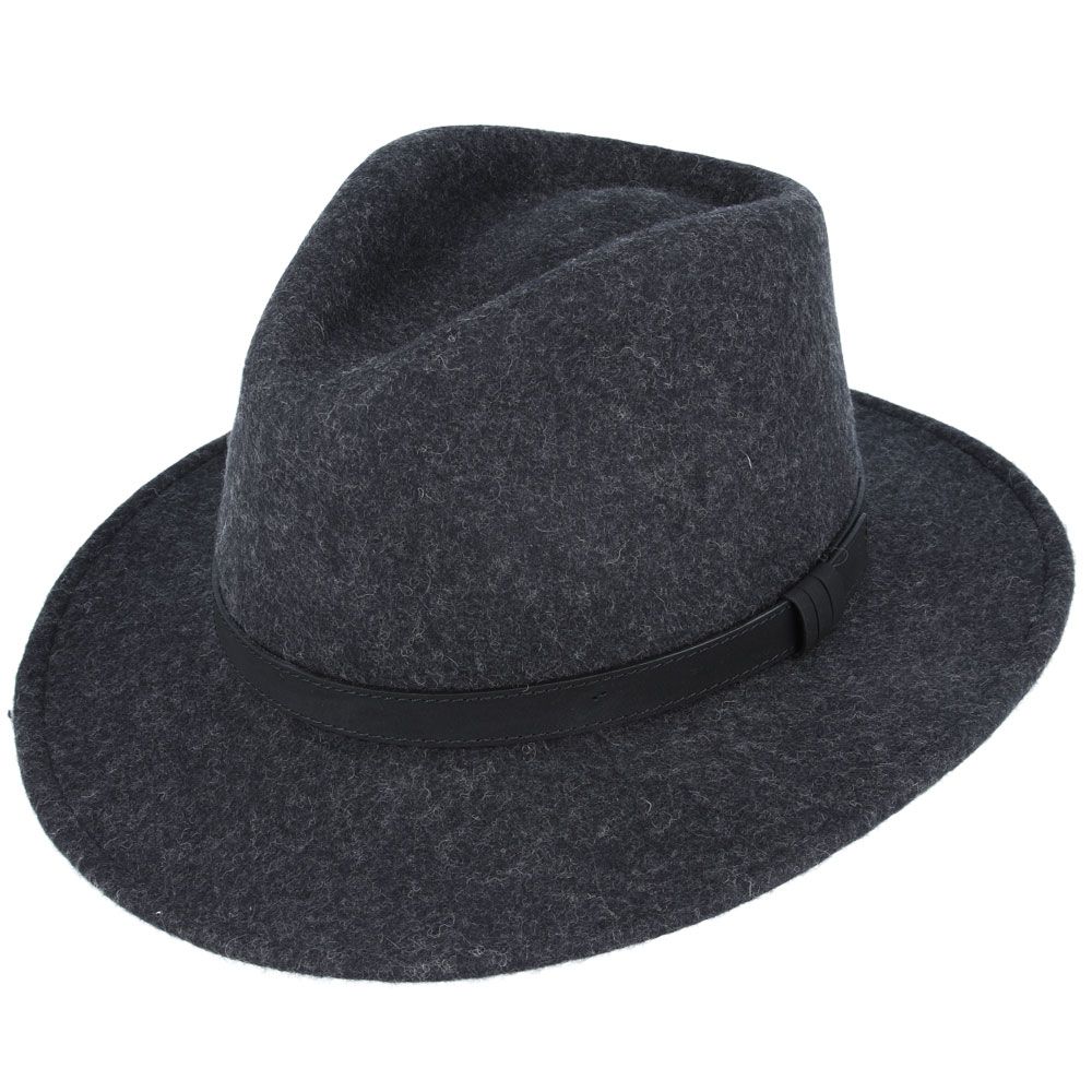 Fedora Hat - Crushable Wool Felt Fedora With Leather Band perfect quality