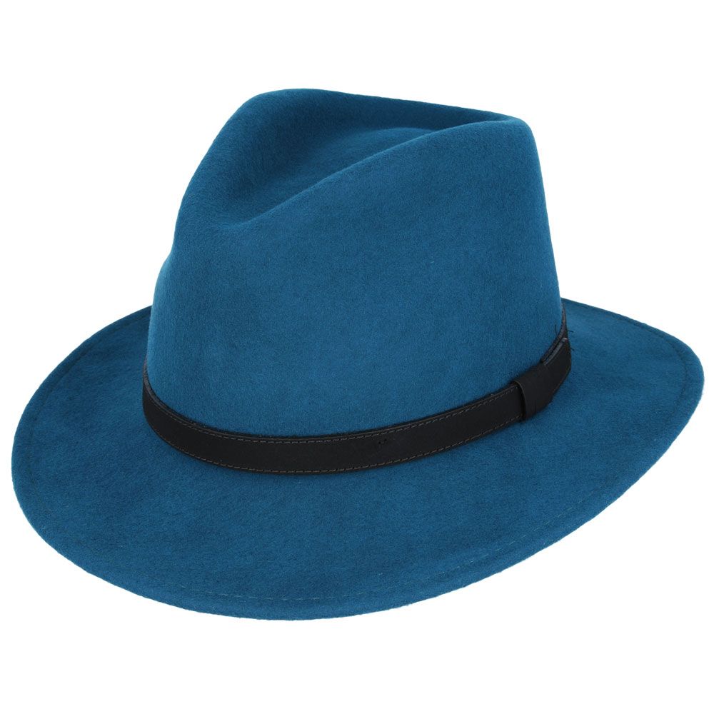 Fedora Hat - Crushable Wool Felt Fedora With Leather Band perfect quality