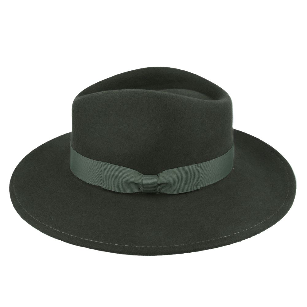 Crushable Wide Brim 100% Wool Indiana triby Fedora Hat Men and Women