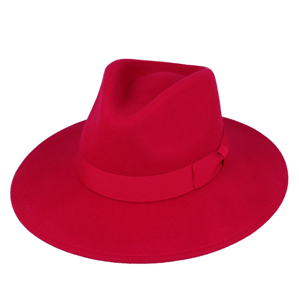 Crushable Wide Brim 100% Wool Indiana triby Fedora Hat Men and Women
