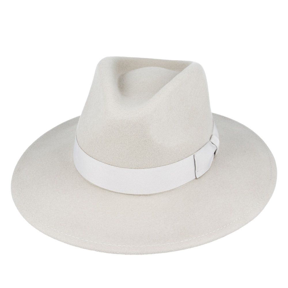 Crushable Wide Brim 100% Wool Indiana triby Fedora Hat Men and Women