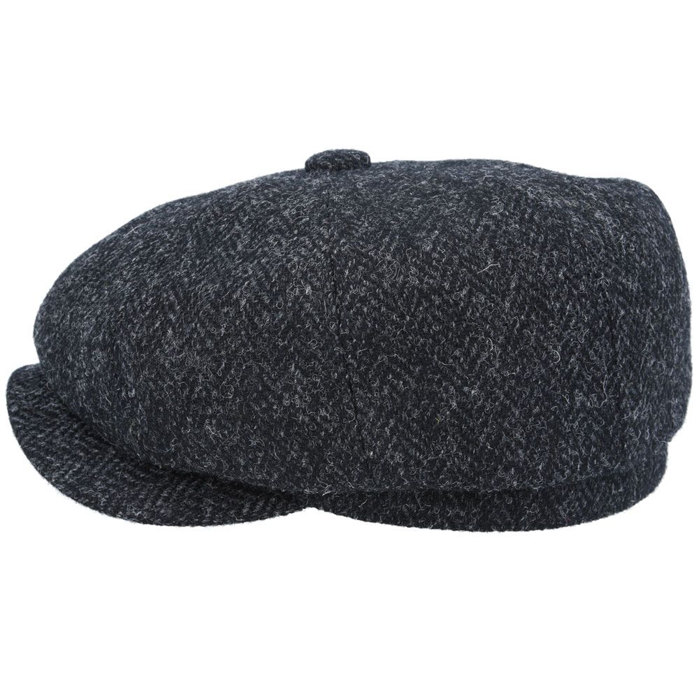 Gladwin Bond Harris Tweed Wool Herringbone Newsboy Caps