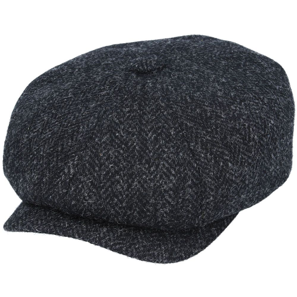 Gladwin Bond Harris Tweed Wool Herringbone Newsboy Caps