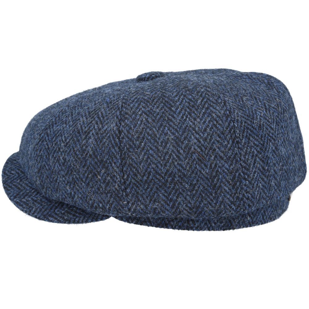 Gladwin Bond Harris Tweed Wool Herringbone Newsboy Caps