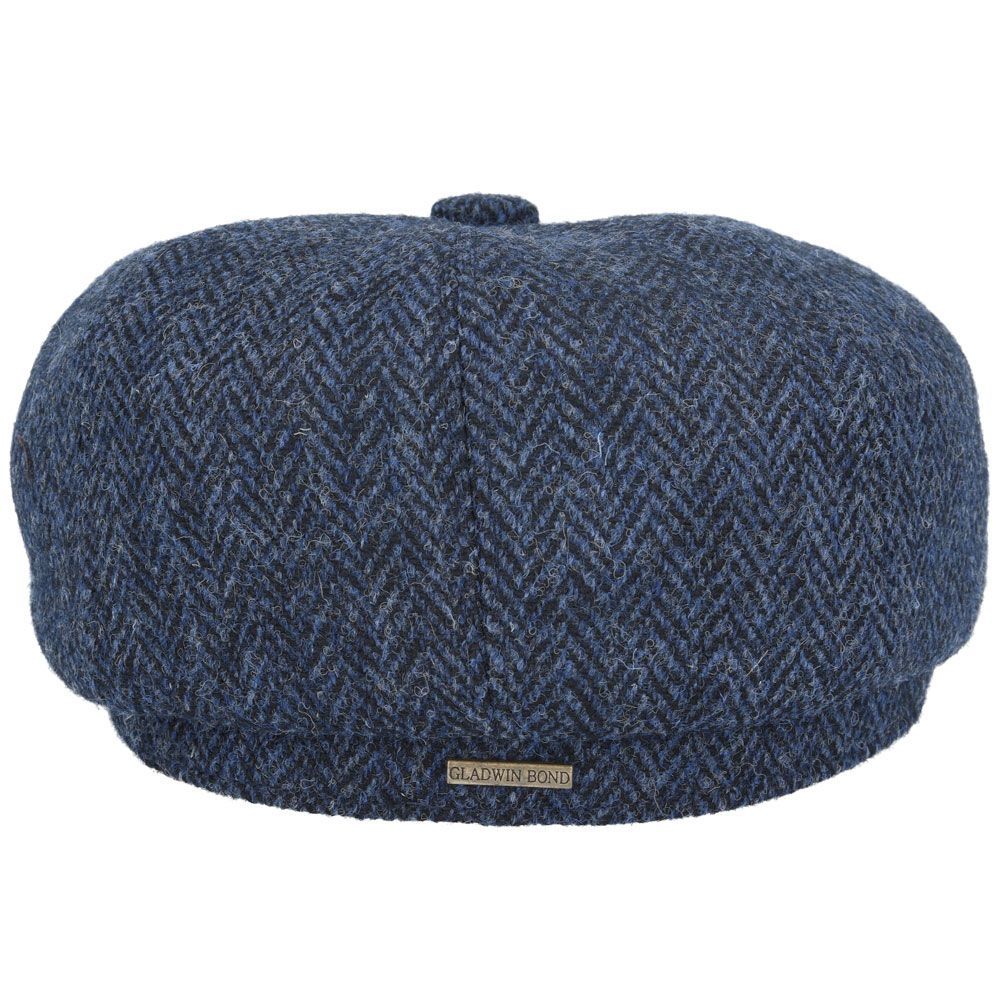 Gladwin Bond Harris Tweed Wool Herringbone Newsboy Caps