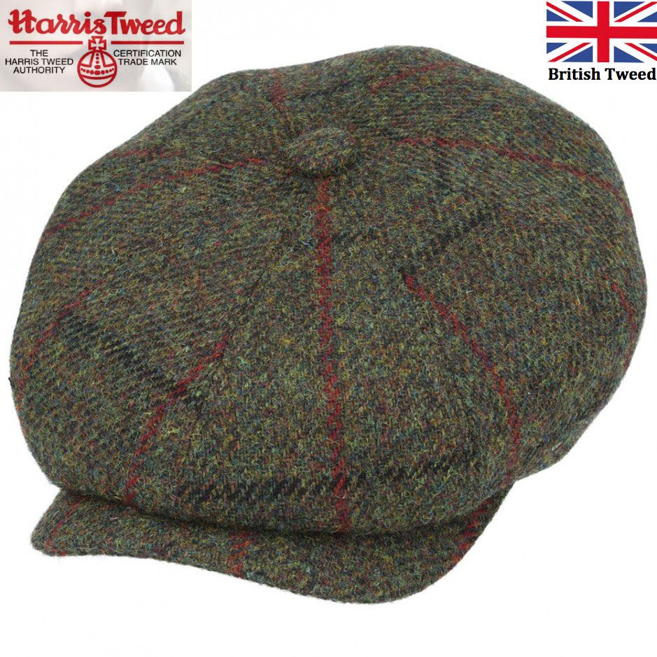 Share Newsboy Green Flat Caps 100% Scotish Wool Gatsby Hats Harris Tweed Baker Boy Cap
