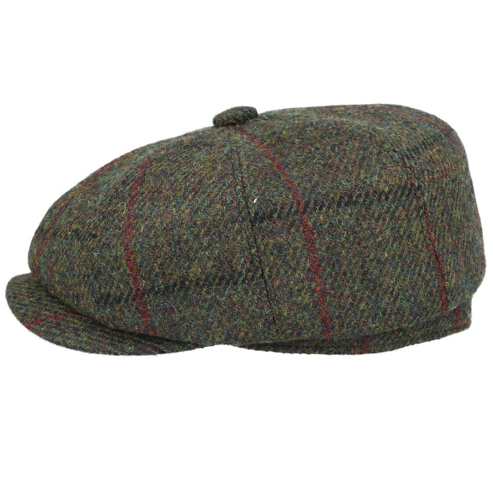 Share Newsboy Green Flat Caps 100% Scotish Wool Gatsby Hats Harris Tweed Baker Boy Cap