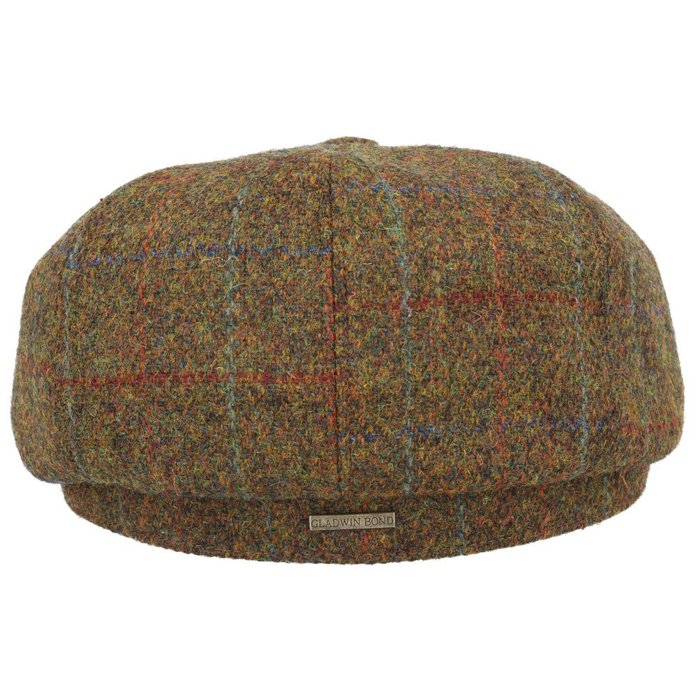 Gladwin Bond Harris Tweed Wool Newsboy Cap – Green