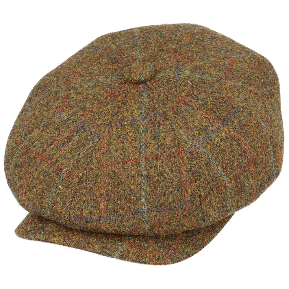 Gladwin Bond Harris Tweed Wool Newsboy Cap – Green
