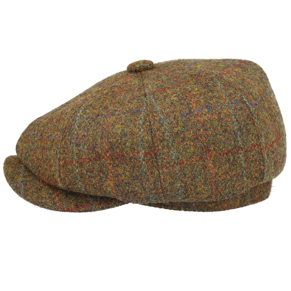 Gladwin Bond Harris Tweed Wool Newsboy Cap – Green