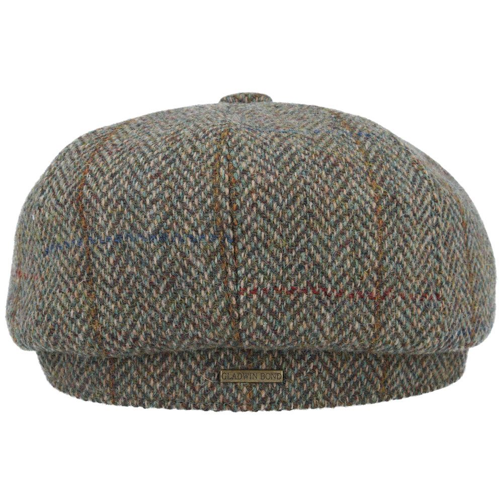 Gladwin Bond Harris Tweed Wool Newsboy Cap – Green