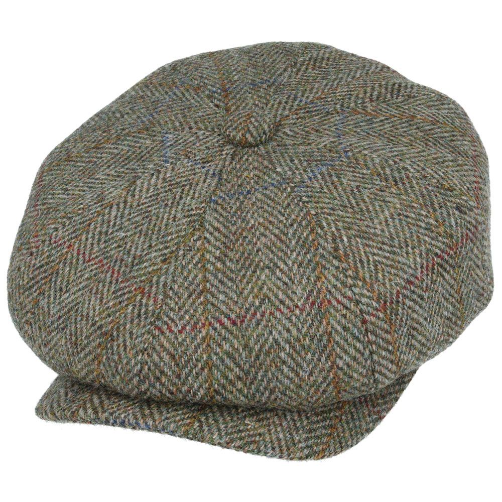 Gladwin Bond Harris Tweed Wool Newsboy Cap – Green