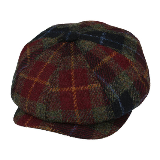 Gladwin Bond Burgundy Hat 100% Wool Newsboy Flat Caps Harris Tweed Baker Boy Cap