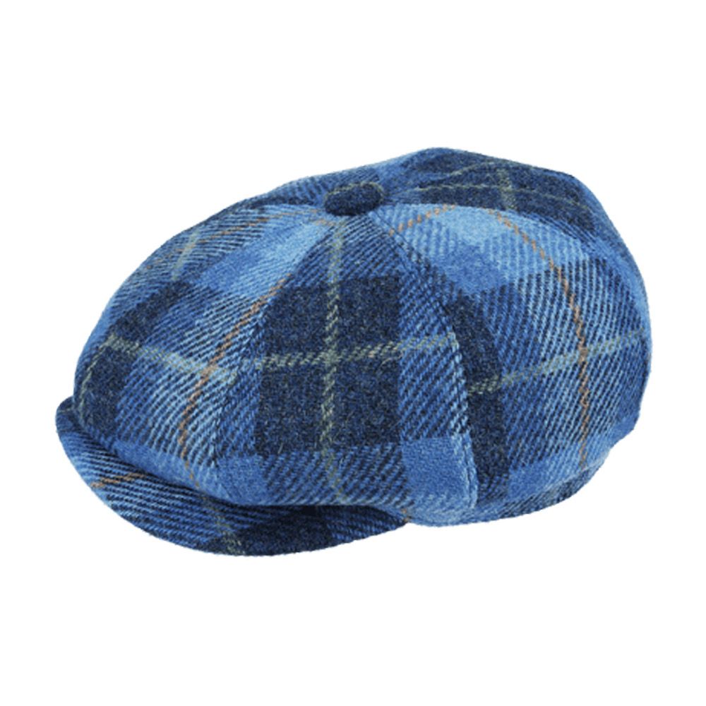 Gladwin Bond Harris Tweed Wool Newsboy Cap – Blue