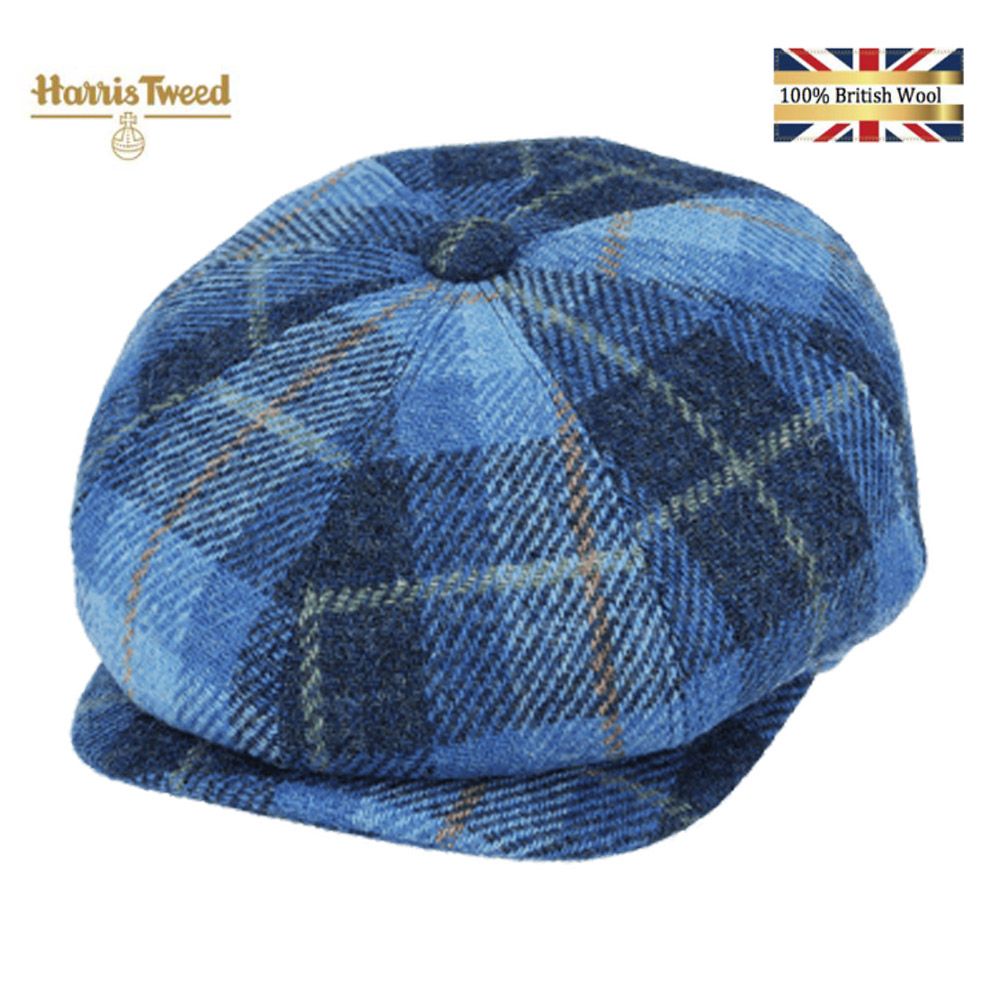 Gladwin Bond Harris Tweed Wool Newsboy Cap – Blue