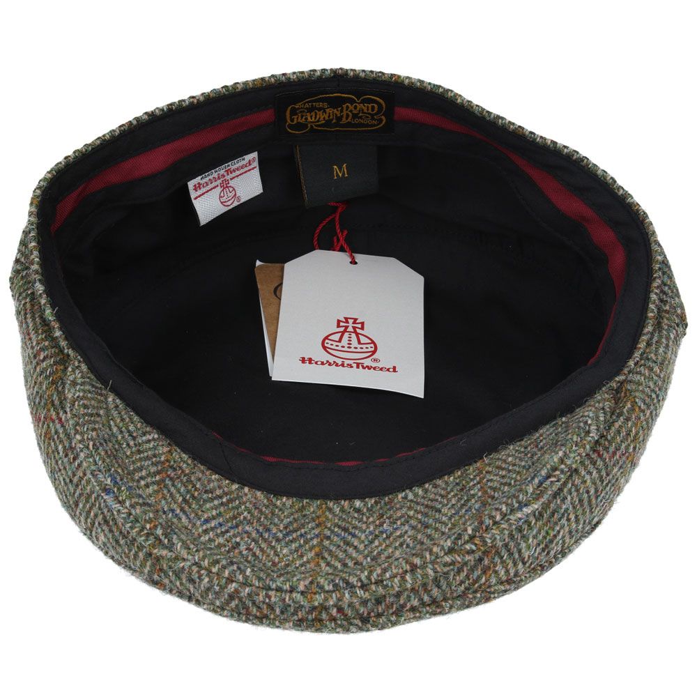 Gladwin Bond Harris Tweed Wool Newsboy Cap – Green