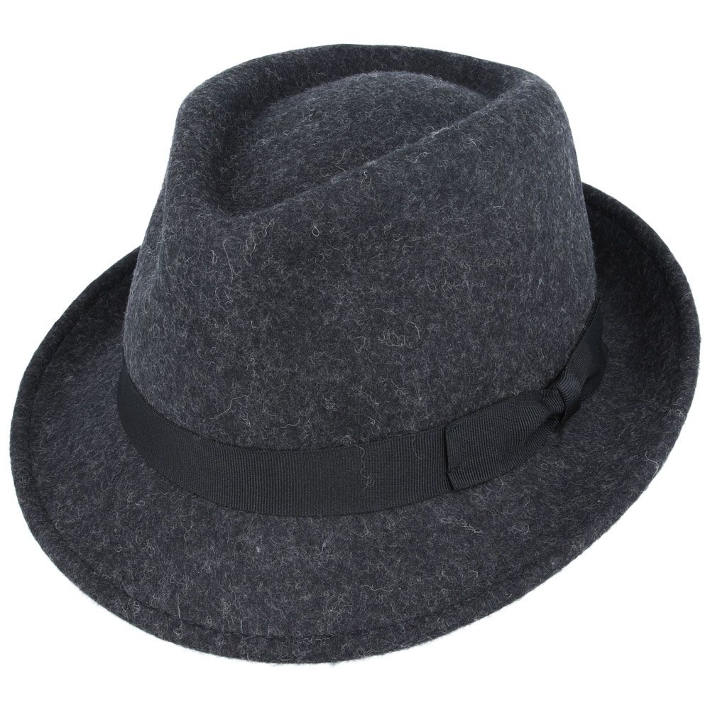 Men's Wool Felt Trilby Hat Crushable Packable Travel Fedora Style Classic Breeze