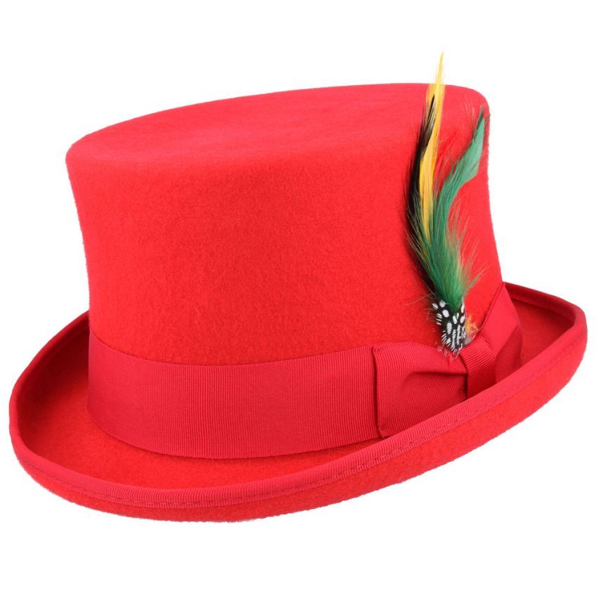 Dapper Wool Felt Top Hat Classic Formal Wear with Removable Feather Steampunk