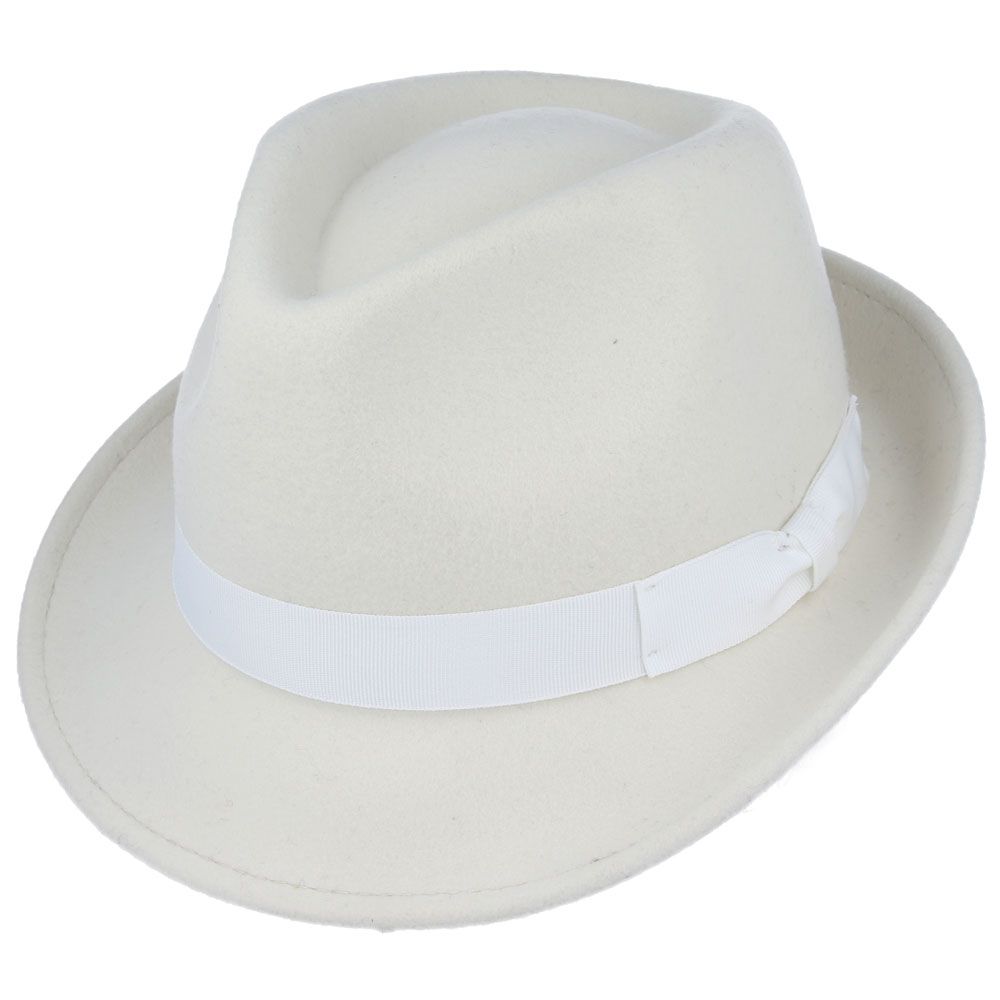 Men's Wool Felt Trilby Hat Crushable Packable Travel Fedora Style Classic Breeze