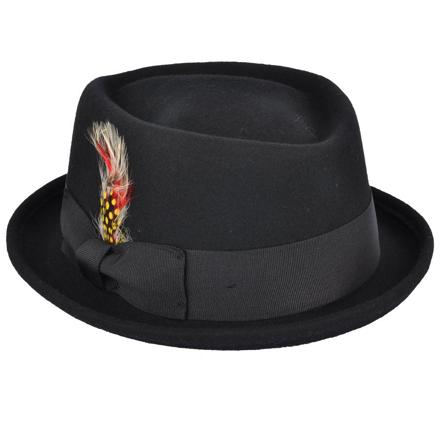 💎 Top Quality 100%  Wool Crushable Porkpie Hat Diamond Crown Packable Design 💎