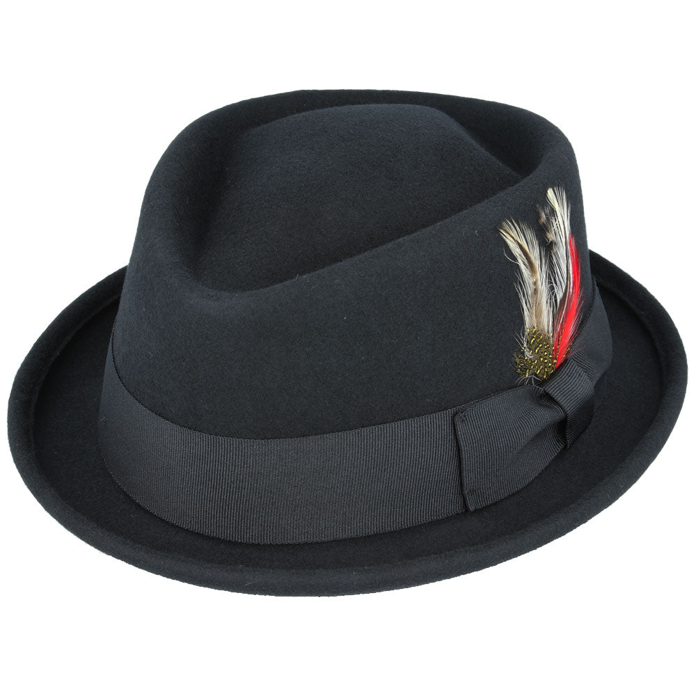 💎 Top Quality 100%  Wool Crushable Porkpie Hat Diamond Crown Packable Design 💎