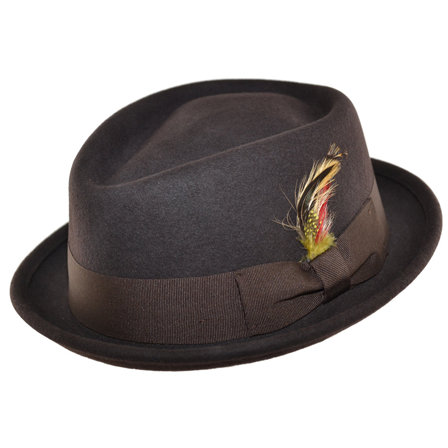 💎 Top Quality 100%  Wool Crushable Porkpie Hat Diamond Crown Packable Design 💎