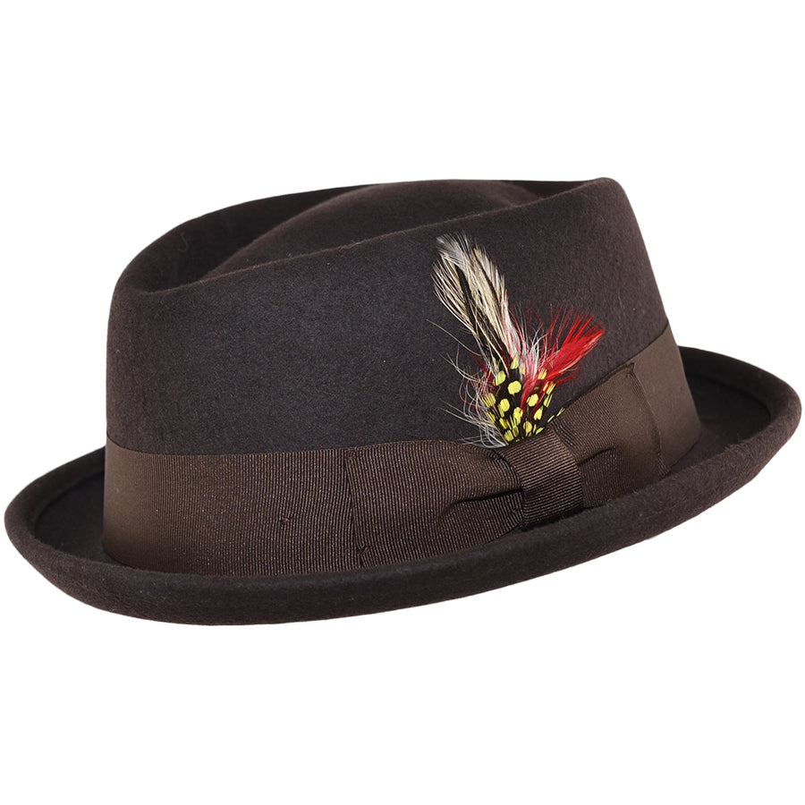 💎 Top Quality 100%  Wool Crushable Porkpie Hat Diamond Crown Packable Design 💎