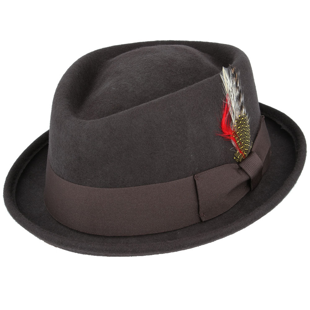 💎 Top Quality 100%  Wool Crushable Porkpie Hat Diamond Crown Packable Design 💎