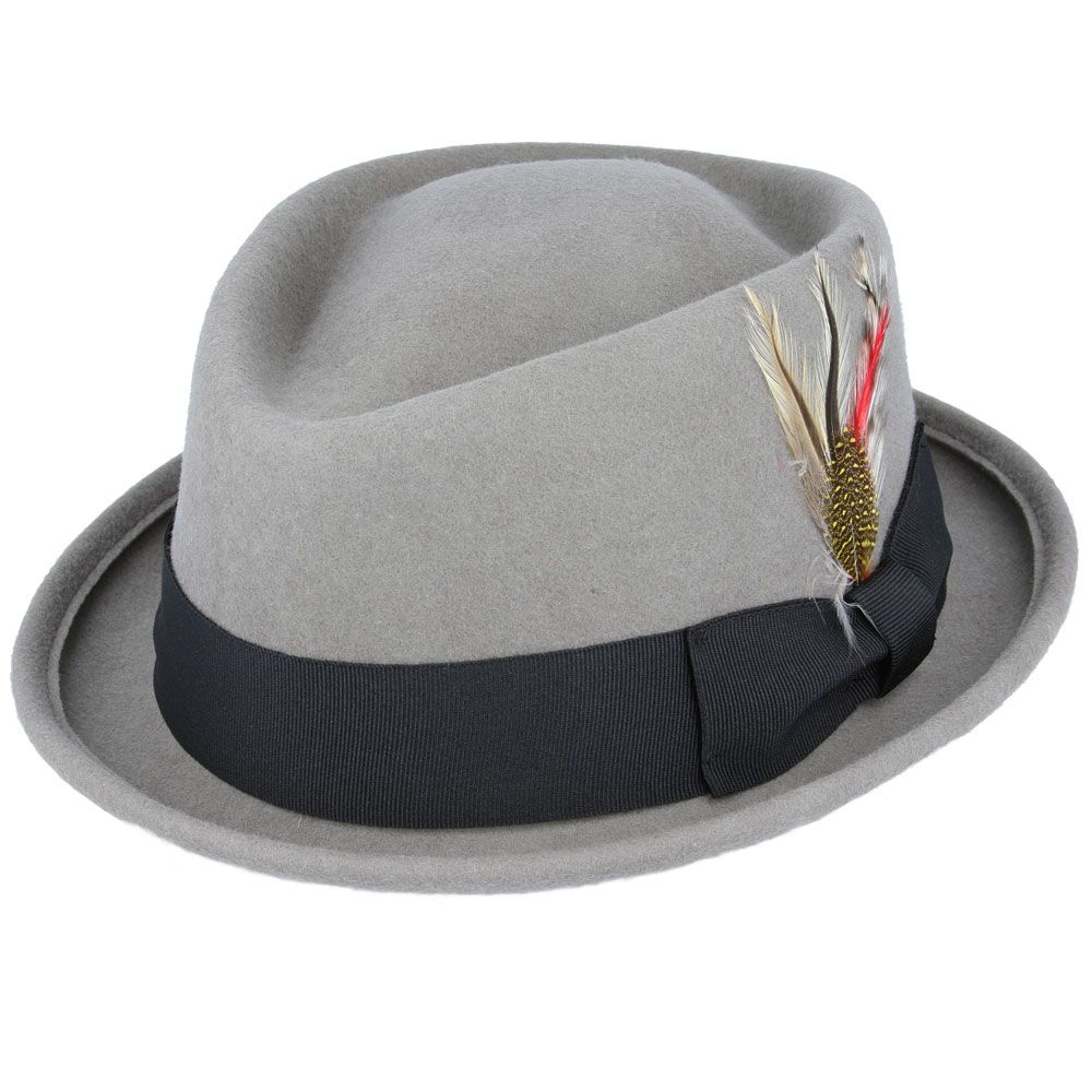 💎 Top Quality 100%  Wool Crushable Porkpie Hat Diamond Crown Packable Design 💎