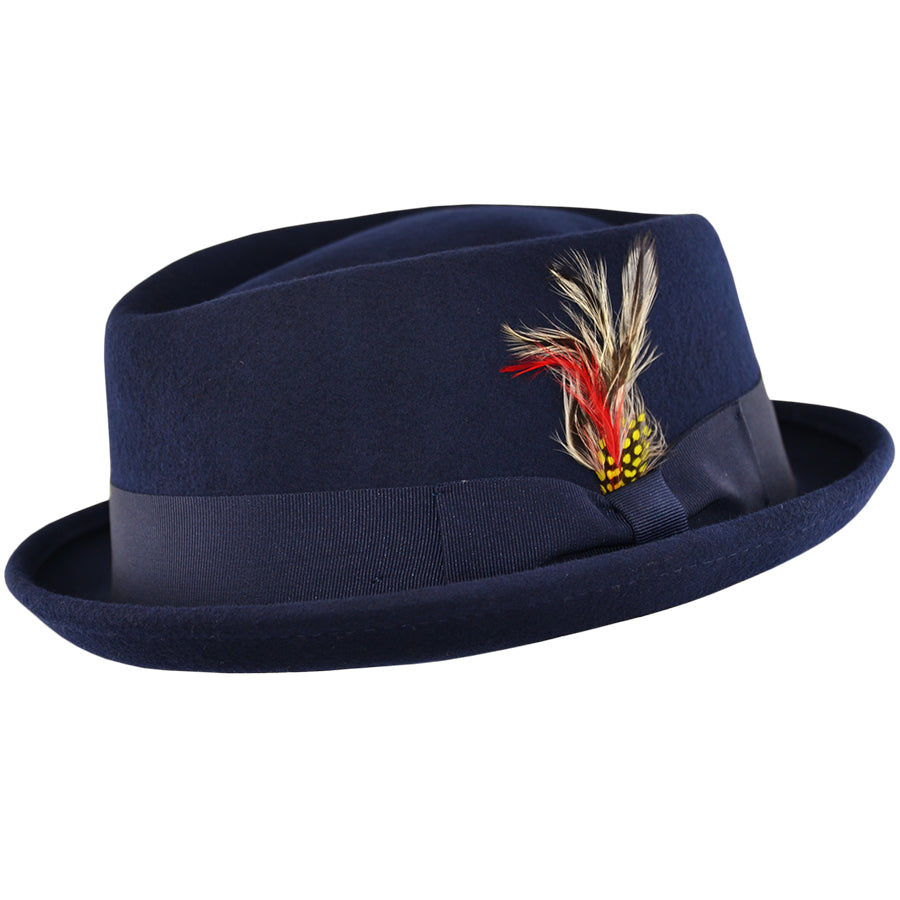 💎 Top Quality 100%  Wool Crushable Porkpie Hat Diamond Crown Packable Design 💎
