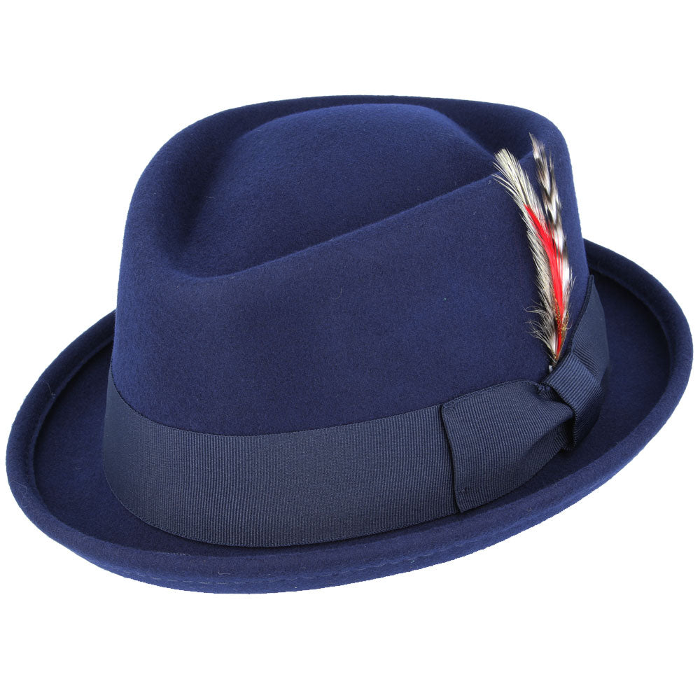 💎 Top Quality 100%  Wool Crushable Porkpie Hat Diamond Crown Packable Design 💎
